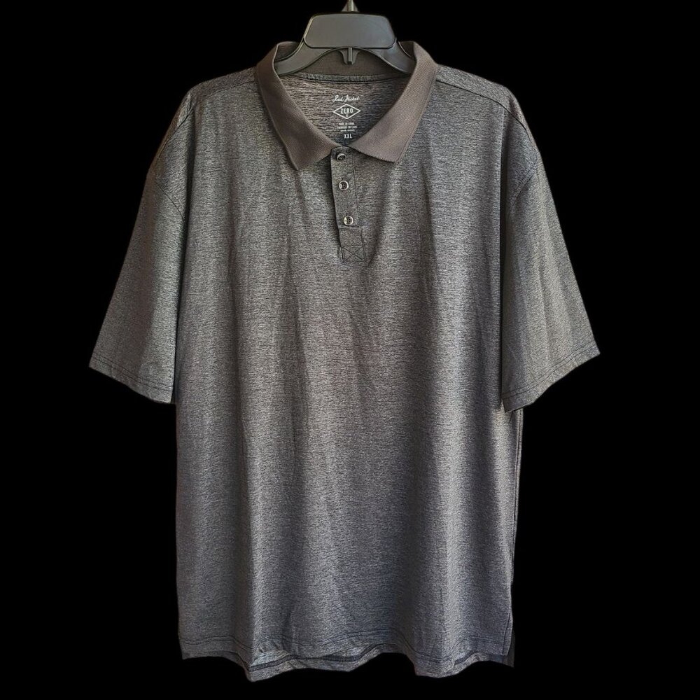 Red Jacket Mens Zero-K Tech Polo Shirt Black Heather Moisture Wicking Size XXL - Picture 9 of 10